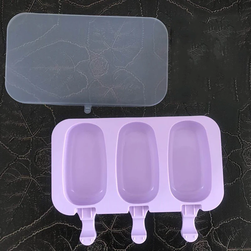 Пищевая силиконовая форма льда для мороженого с крышкой формы морозильной