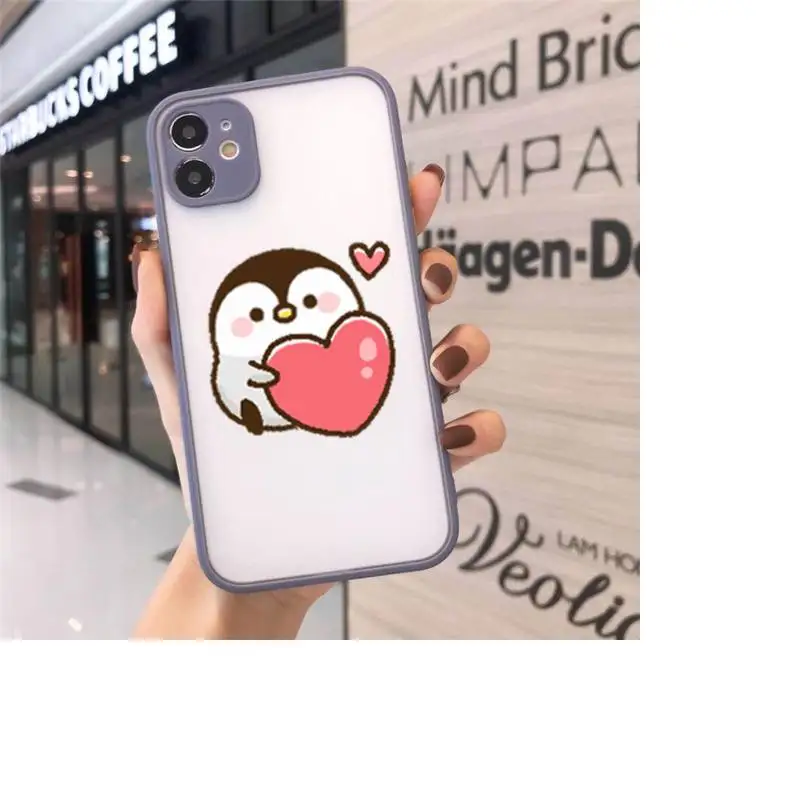

Bear Penguin Kawaii Cute Phone Cases matte transparent For iphone 7 8 11 12 plus mini x xs xr pro max cover