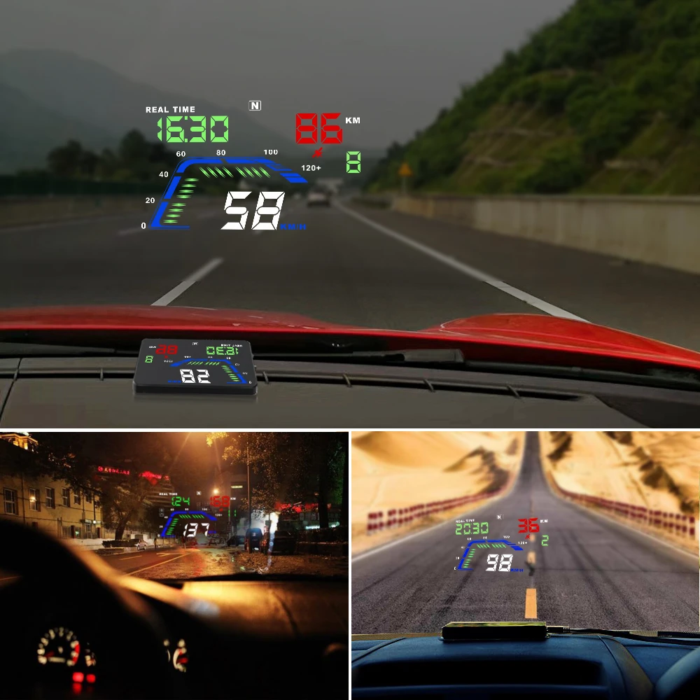Автомобильный прикуриватель HUD система сигнализации с GPS Q7 OBD2 | Автомобили и