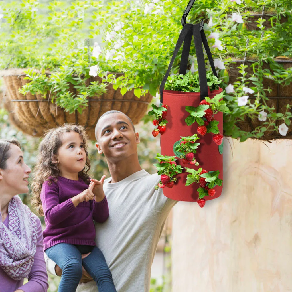 

Hanging Strawberry Planting FeltCloth Planting Container Bag Thicken Garden Pot diy garden Supplies Bolsa de crecimiento