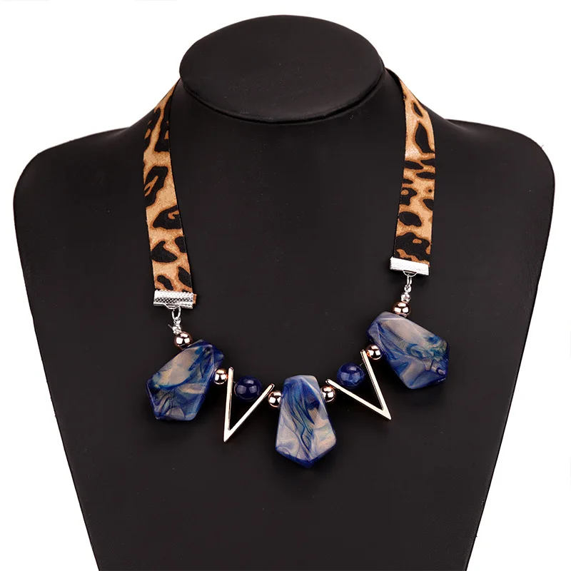 Женское ожерелье с подвеской Crazy Feng большой Леопардовый принт цепью свитер
