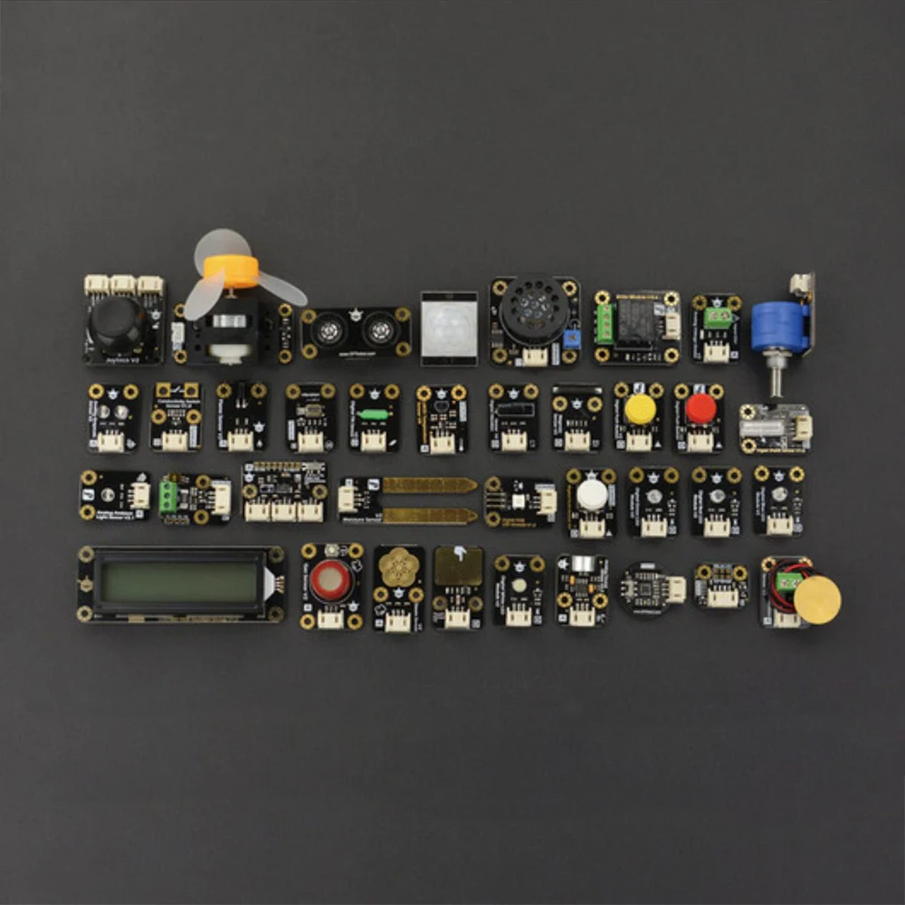 DFRobot Gravity 37 Pcs Sensor Set Kit support Arduino BBC micro:bit ESP32 mind+ Scratch3.0 youngster visual Python programming | Компьютеры