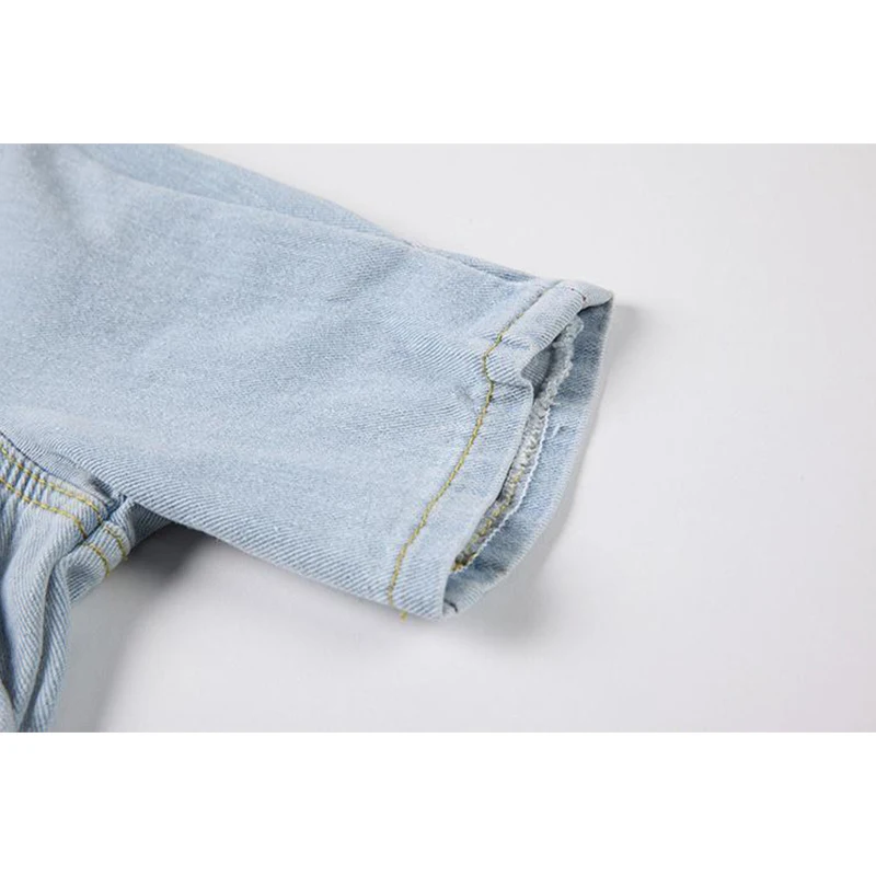 

Blue Denim Dress Women Short Sleeve High Waist Slim Vintage V Neck Buttons Jean Dresses Elegant Retro Korean Ins Vestidos Mujer