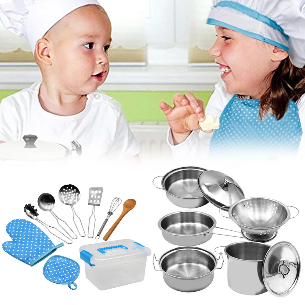 18 предметов для мальчиков и девочек обучающая посуда из нержавеющей стали