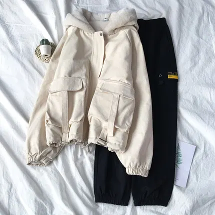 Зимняя женская куртка с капюшоном теплая пуховая парка хлопковое пальто Женская