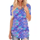 Женская футболка с V-образным вырезом, с 3D-принтом