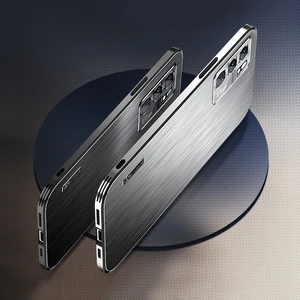 laser metal brushed tpu framepc back case for oppo reno 6 pro 6pro plus precise hole len protection reno6 shell cover free global shipping