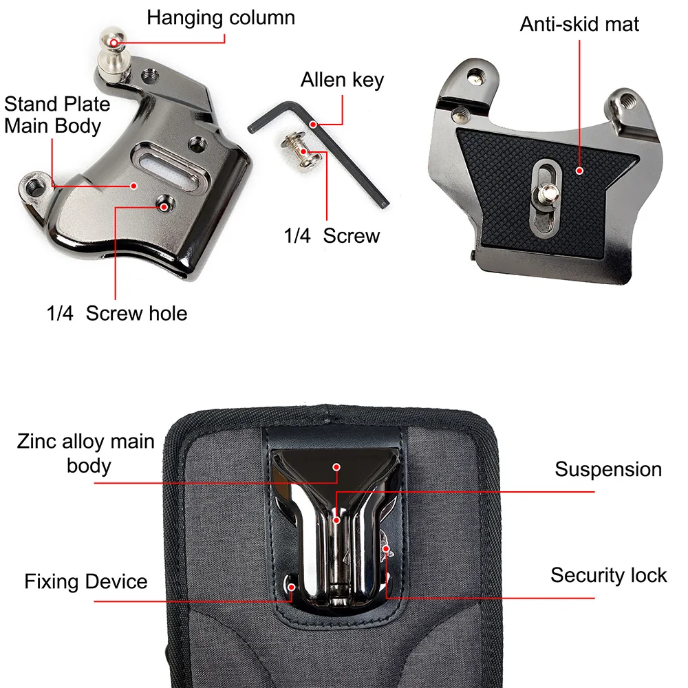 Поясной ремень CADeN с подвесным плечевым ремнем брезентовый пояс пряжкой для