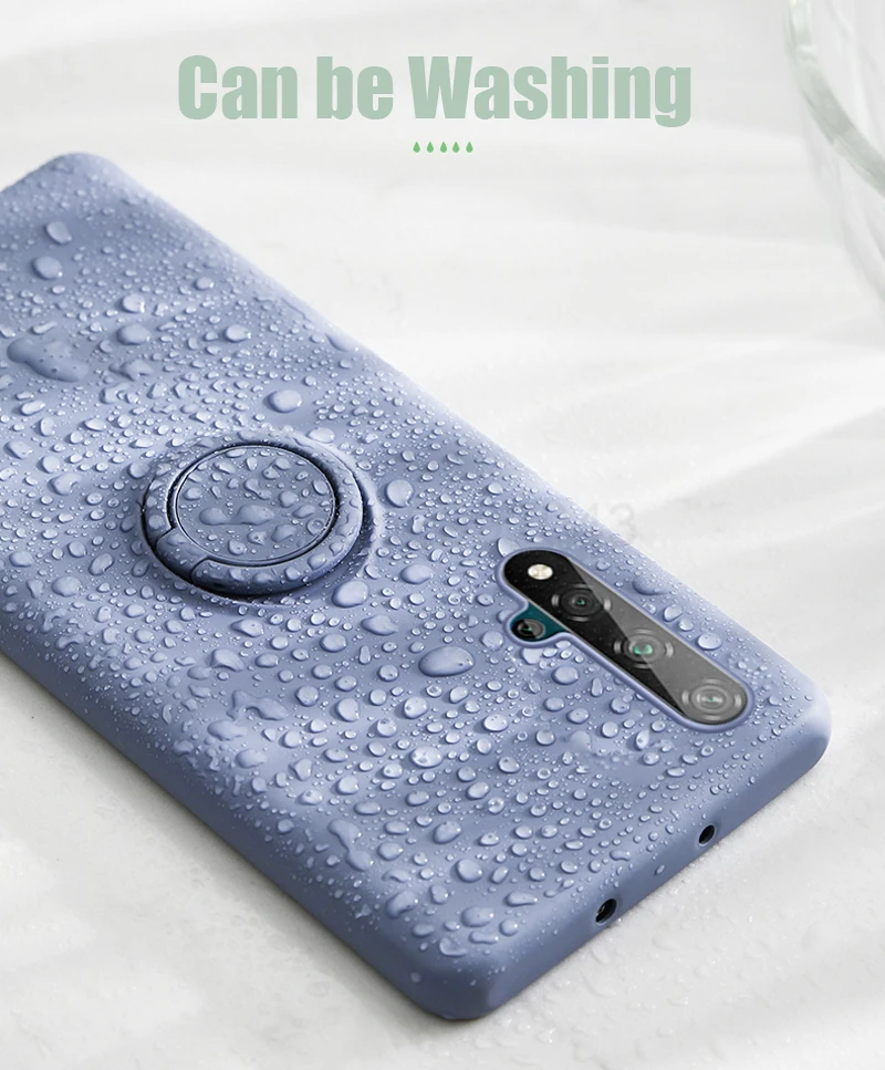 

Luxury Liquid silicon Case For HUAWEI MATE40 P30 P40 LITE E Pro Plus P SMART Z S Play3 Candy colors Magnetic ring stand cover