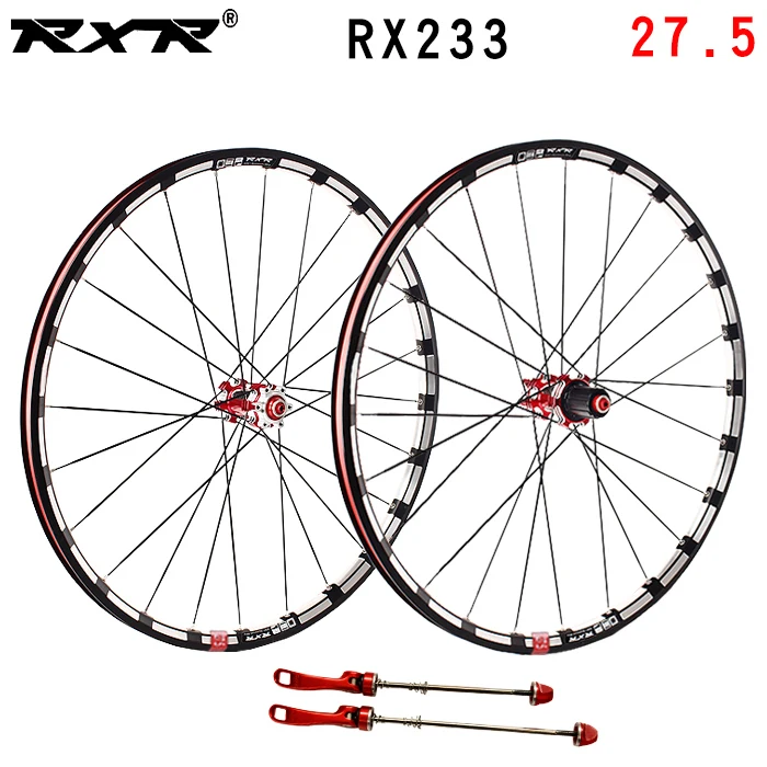 27.5 Red 100x135mm RXR 27," RX233 колесная карбоновая ступица MTB дисковый тормоз 5 подшипников комплекты велосипедных колес горный велосипед 7-11Speed через ось/QR MTB колеса - Цвет: 27.5 Red 100x135mm
