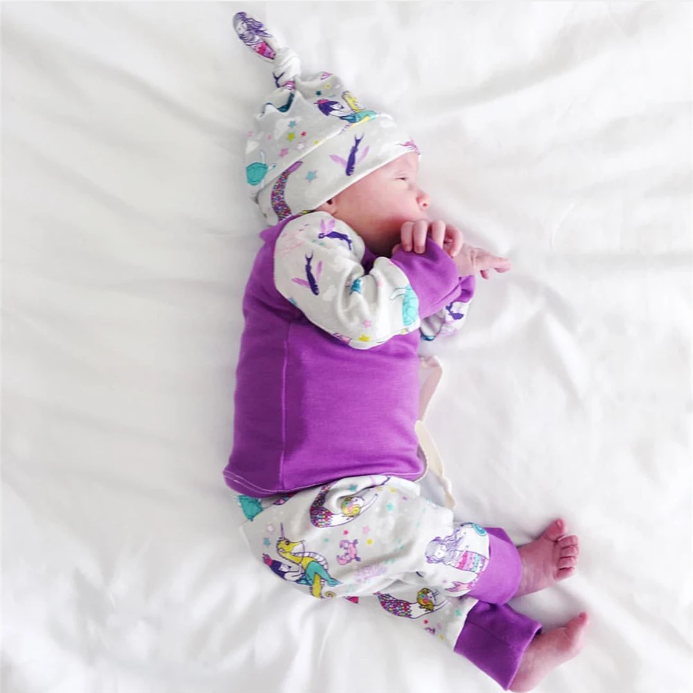 Комплект одежды для маленьких девочек осенняя одежда новорожденных мультяшная