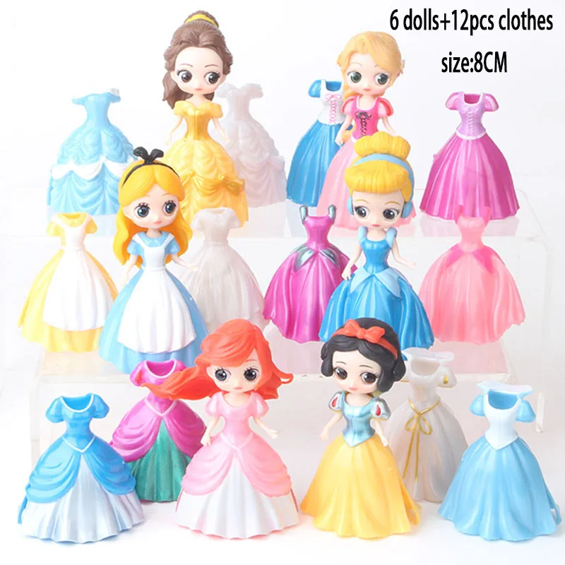 set-HF Disney 20 шт./компл. принцесса фигурки игрушки Рапунцель, Белоснежка Золушки Белоснежки Фея Рапунцель украшением в виде мягкой игрушки кролика Детский подарок - Цвет: set-HF