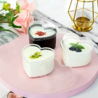30pcs 150ml mousse dessert cup disposable plastic tableware heart shaped promotion party wedding supplies pudding pastry tools