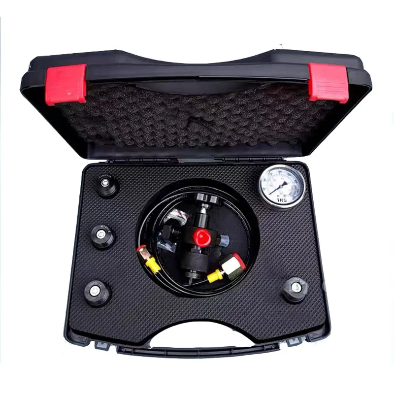 Kit de Teste do Calibre de Pressão do Acumulador Hidráulico Válvula de Carregamento do Nitrogênio Cinco Tipos Adaptadores 0400bar 6000psi Medidores de pressão