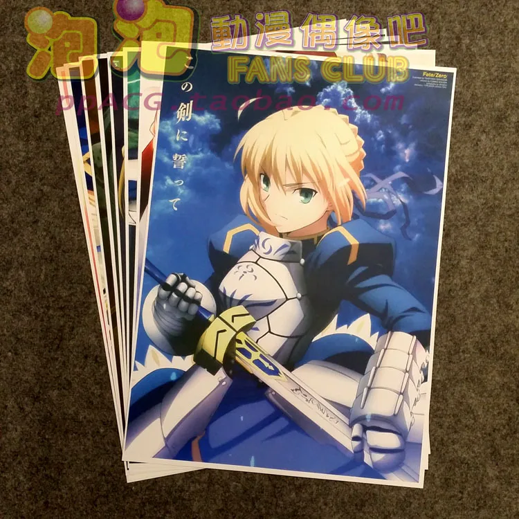 8pcs/lot A3 Anime Saber Fate/stay night Wall Pictures for Living Room Film Posters Sticker Decoration Gift