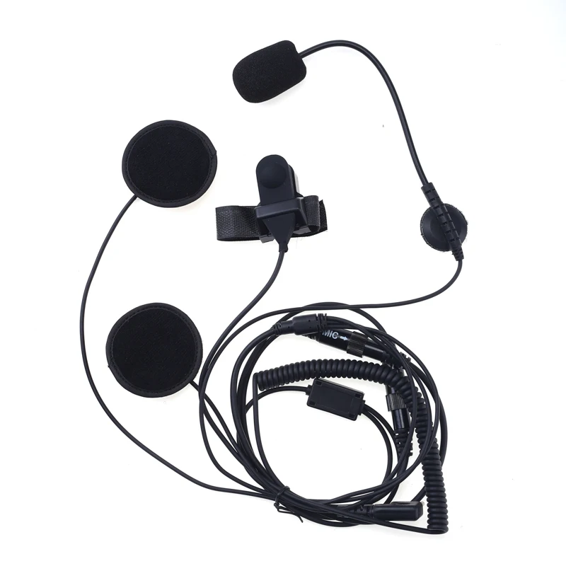 Helmet Headset 2 Pin PTT Motorcycle Headphone For Walkie Talkie Kenwood Baofeng Puxing Ham Radio Two Way Radio images - 6