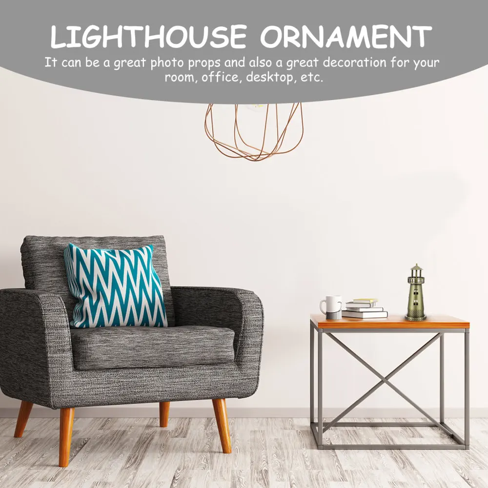 

Alloy Lighthouse Ornament Simulation Lighthouse Model Home Desktop Decor