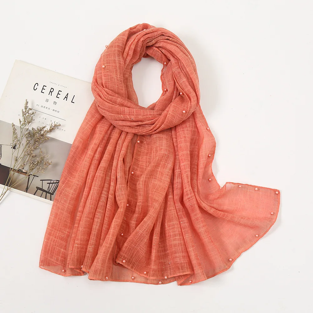 Простые блестящие бусины из люрекса цепочка вискозный шарф женские