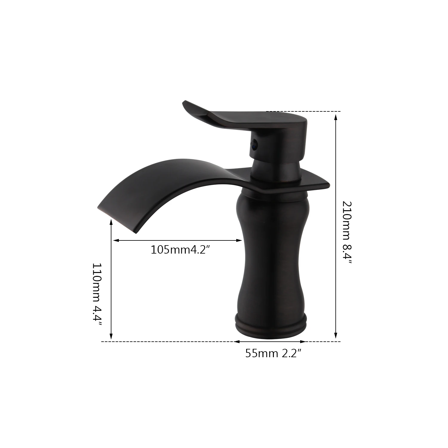KEMAIDI Black ORB Basin Sink Mixer Waterfall Bathroom Faucet Solid Brass Deck Mounted Tap Simple Design | Обустройство дома