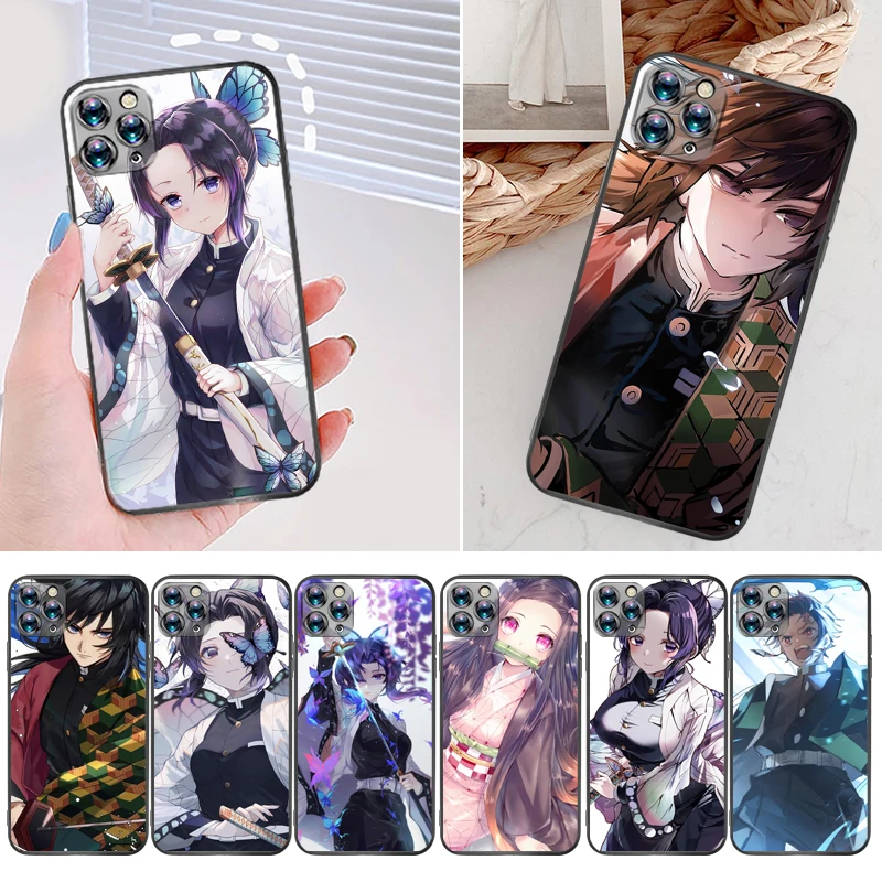 

Demon Slayer Kamado Nezuko Agatsuma Zenitsu Kimetsu No Yaiba Kamado Tanjirou Phone Case For iPhone 12 Pro MAX SE 2020 Cases