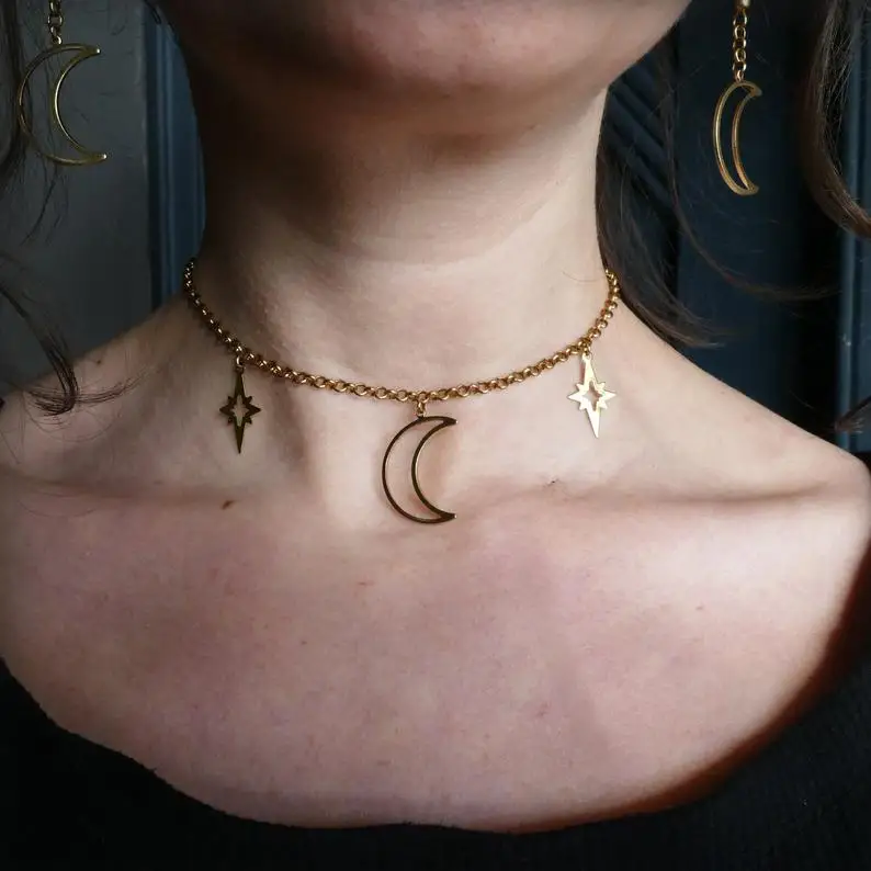 Полумесяц ожерелье луна богини Луна детские подарки викканские современное с