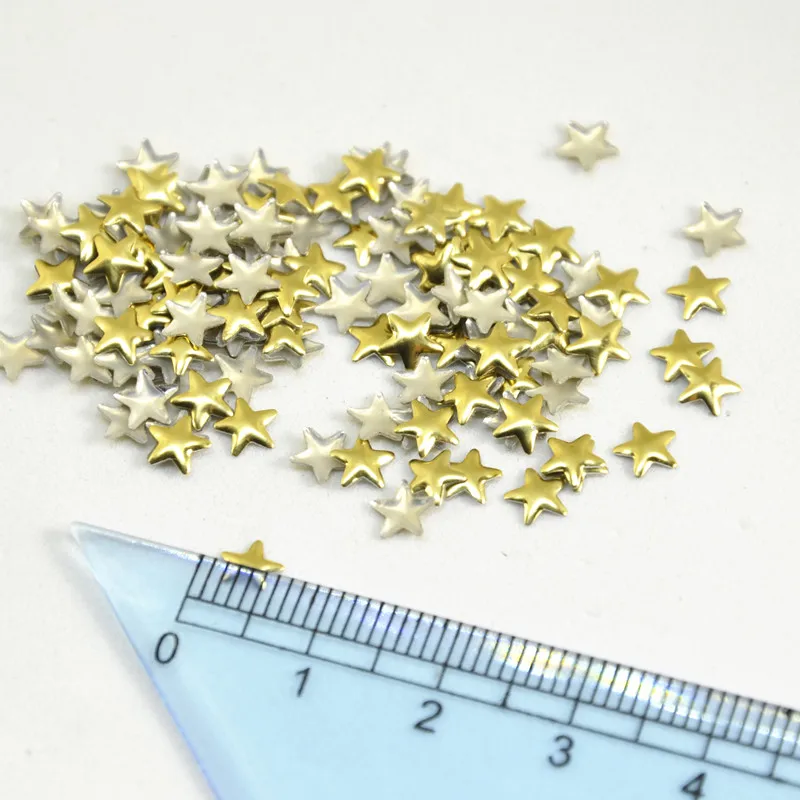Стразы для горячей фиксации металлические стразы в форме звезды 6 мм 8 10 12 золото