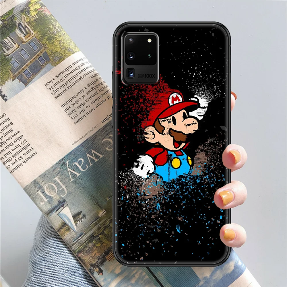 

Super Cute Marios Phone case For Samsung Galaxy Note 4 8 9 10 20 S8 S9 S10 S10E S20 Plus UITRA Ultra black tpu funda luxury