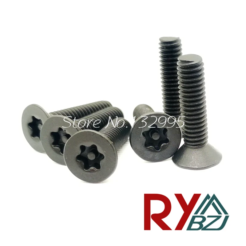

Винт Torx из углеродистой стали с плоской головкой и стойкой черного цвета, M2 M2.5 M3 M4 M5, шестислойные защитные винты с защитой от кражи