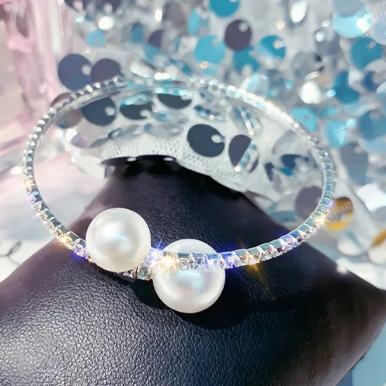 

Модные трендовые стразы, ранние ювелирные изделия, жемчужные браслеты, жемчужные украшения для женщин, Кристальные браслеты и браслеты, сва...