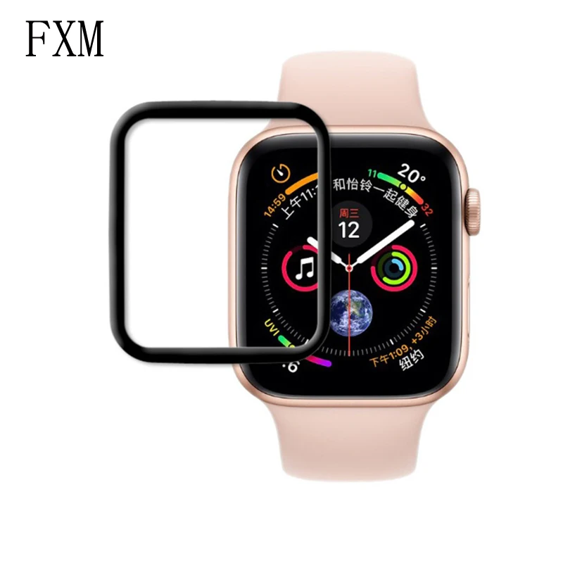 9H пленка из закаленного стекла для Apple Watch 4 диапазона 44 мм 40 4D полная изогнутая