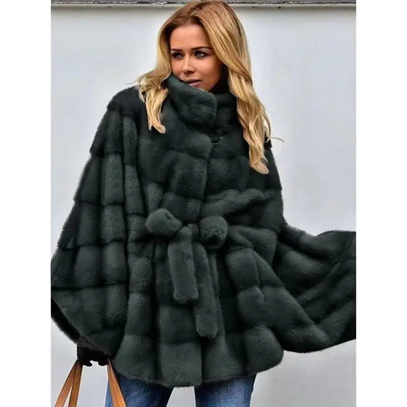 Women mink coats female mink fur coat genuine long fur coat ladies winter clothes oversize 6xl 5xl 7xl Imitation fur coats
