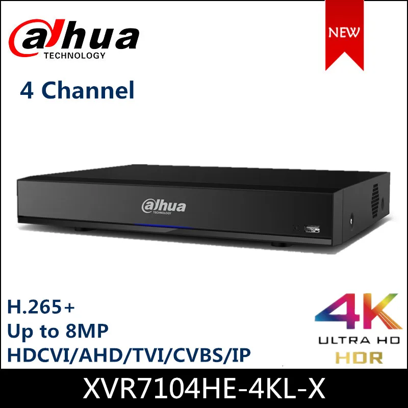 

Цифровой видеорегистратор Dahua 4CH 4K XVR7104HE-4KL-X Penta-образный Мини 1U H.265 + HDCVI AHD TVI CVBS IP Smart Search