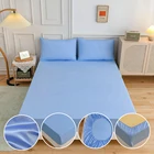 Супермягкая однотонная простыня, натяжная простыня, простыня с четырьмя углами и эластичной резинкой, дышащая, немнущаяся, линяющая, гипоаллергенная простыня