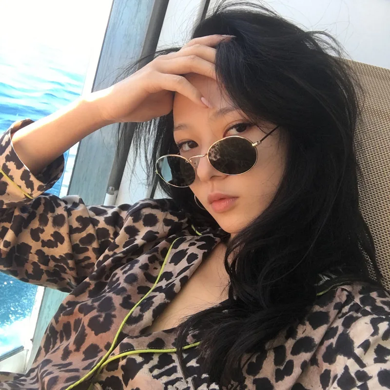 

Metal Oval Women Sunglasses Brand Designer Vintage Retro Men Sunglass Luxury Mirror Shades Sun Glasses UV400 Oculos De Sol