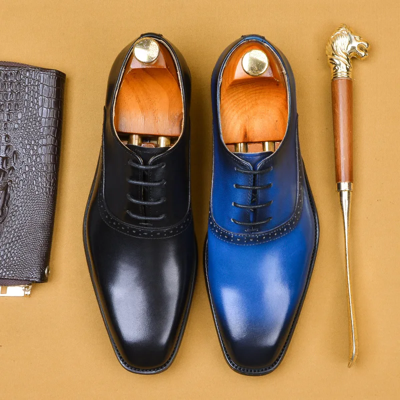 Роскошные Мужские модельные туфли ручной работы Обувь в деловом стиле из