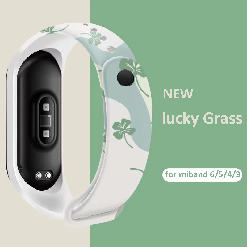 

For Mi Band 6 5 4 3 Strap Silicone Printing Pattern Bracelet for Xiaomi MIband 6 5 4 3 Watch Band Sports Fitness Wristbands