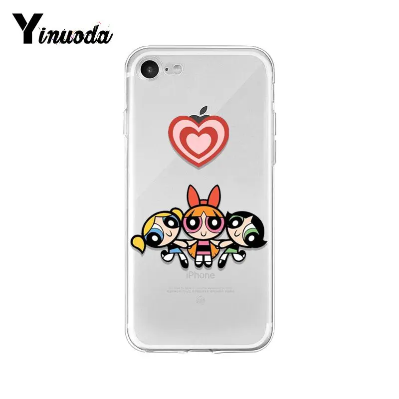 Чехол Yinuoda The Powerpuff для девочек, мягкий чехол для телефона iPhone 8 7 6 6S Plus X XS MAX 5 5S SE XR 10, чехол Capa 11 pro max