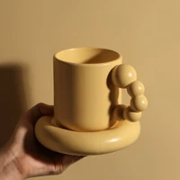 rotating ball handle coffee candied haws ceramic coffee mug 325ml tazas
