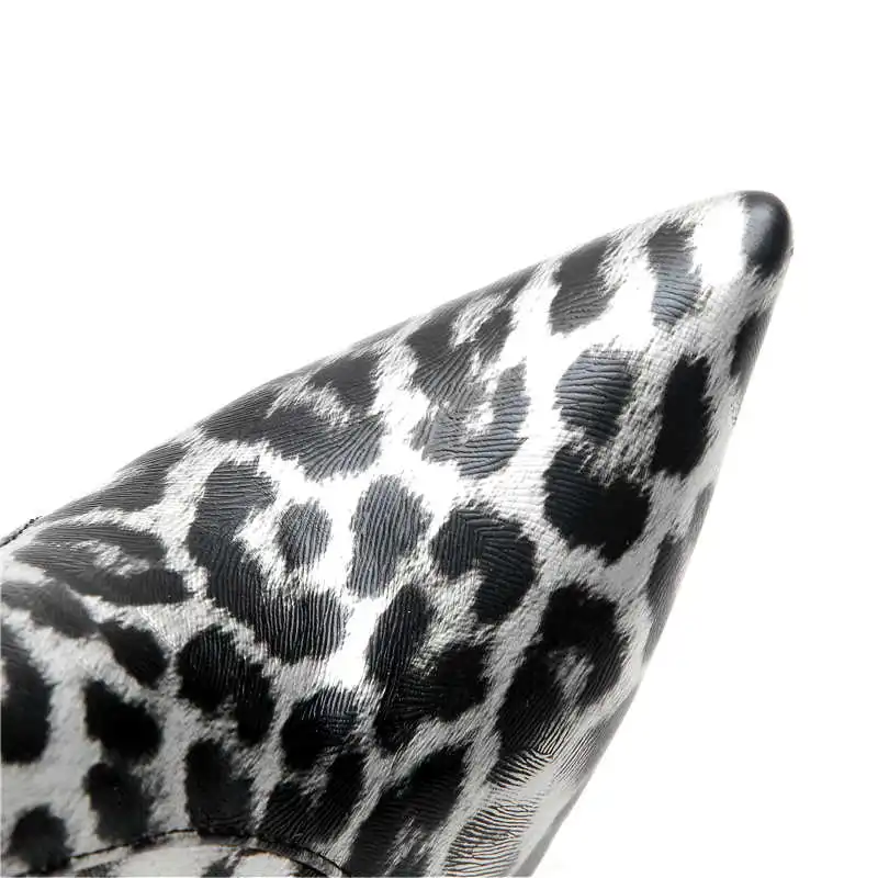 Женские ботильоны на молнии MORAZORA леопардовые полусапожки с острым носком