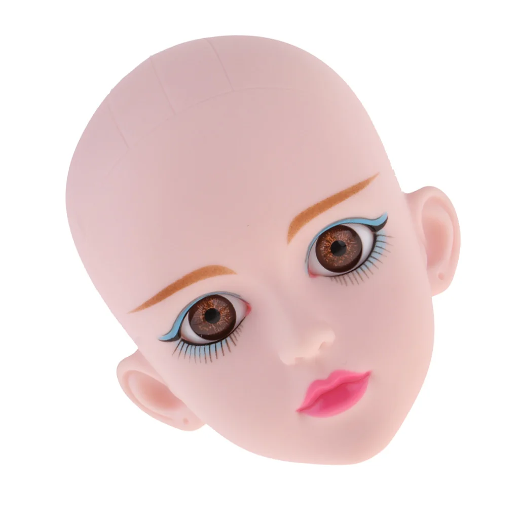 OOAK девушка шарнирная голова резьба Лепка с коричневыми глазами для 1/4 BJD куклы MSD