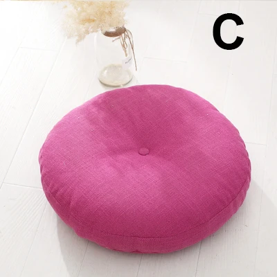 C Removable& Washable Round Shape Cotton Linen Seat Cushion with Core Tatami Cushion Pillow Home Decoration Soft Car Sofa Cushion - Цвет: C