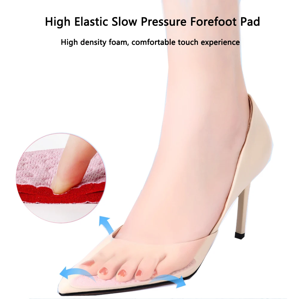 Breathable Forefoot Pads for Shoes Inserts Women High Heels Memory Foam Sponge Massage Shoe Cushion Pain Relief Foot Care Pad
