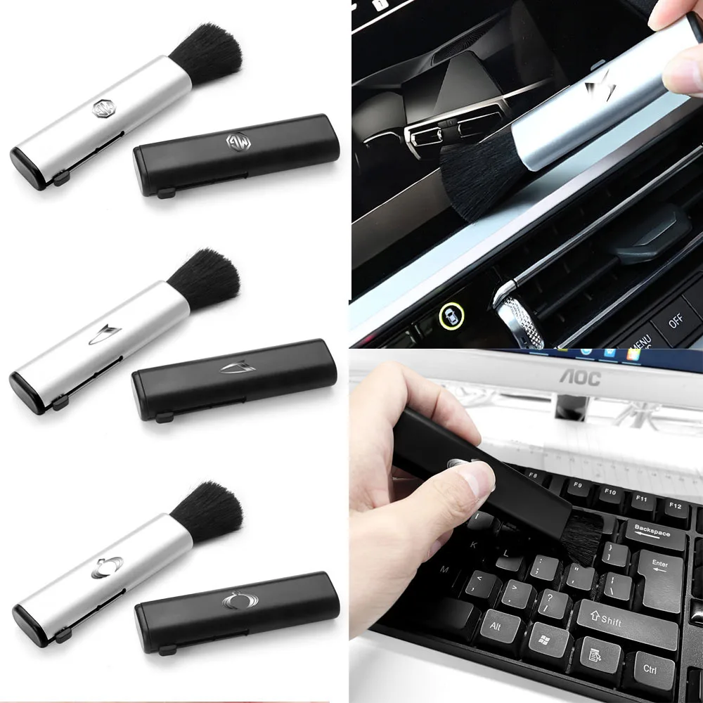 Автомобильная клавиатура для чистки пыли мягкой щеткой с жесткими ворсинками ABS для Audi Honda Skoda Renault Ford Toyota BMW Mercedes VW.
