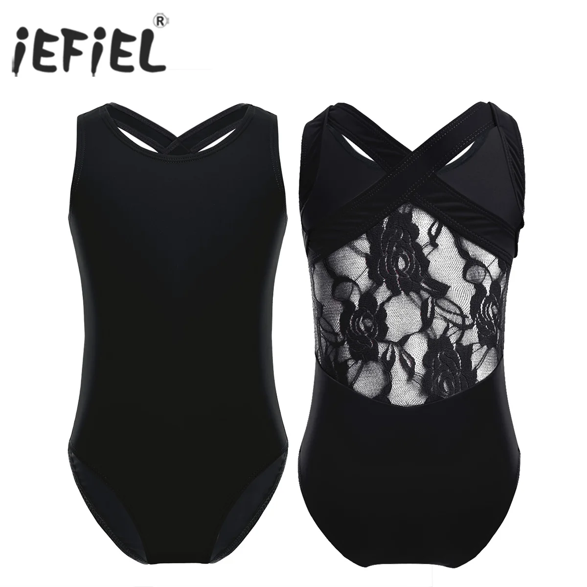 IEFiEL балетный купальник без рукавов для девочек гимнастический комбинезон с
