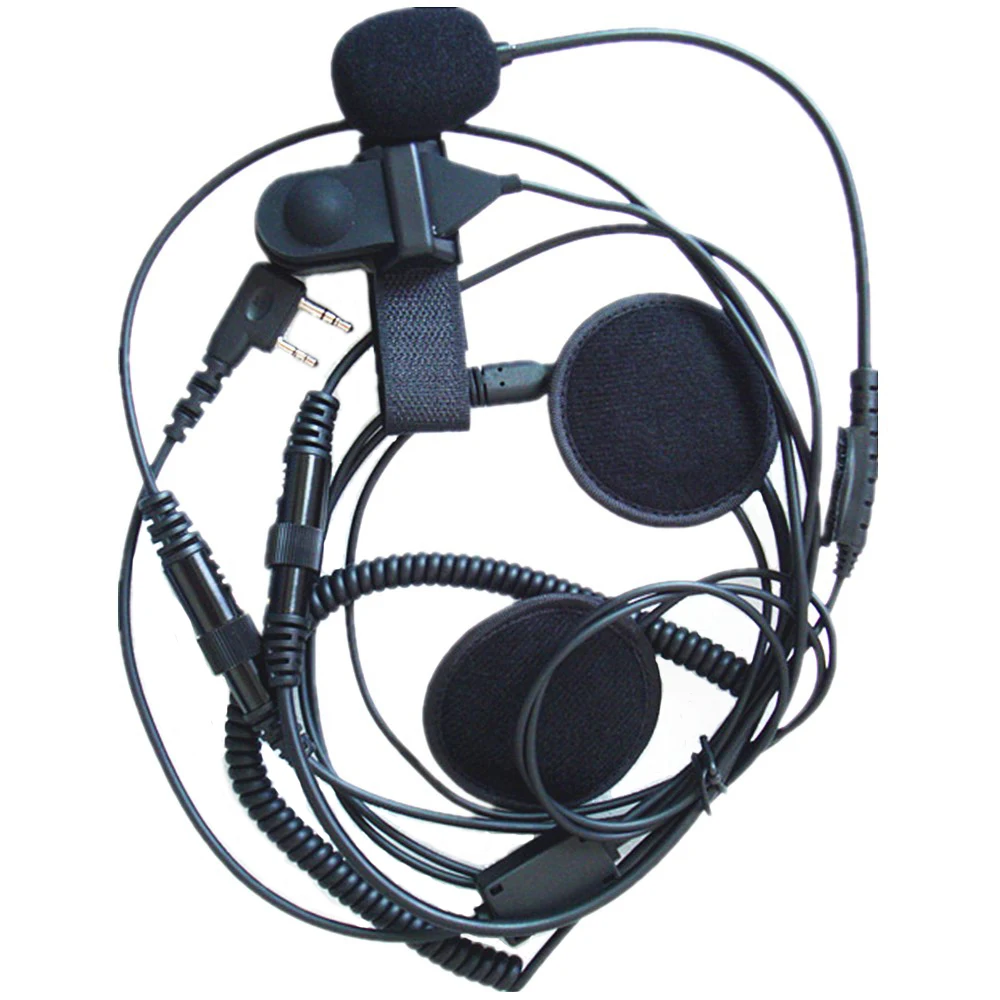 Шлем гарнитура 2 Pin PTT мотоциклетные наушники для рации Kenwood Baofeng Puxing Любительское