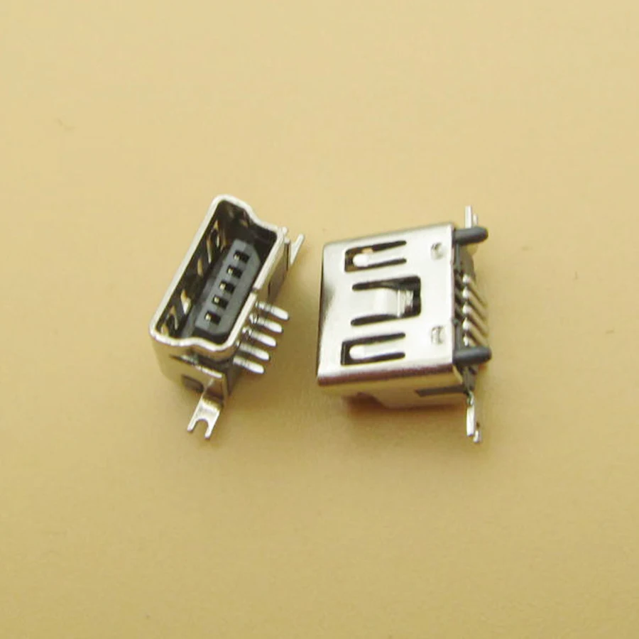 5 шт. мини USB Type B гнездовой контактный DIP вертикальный разъем PCB 180 градусов V3 Micro