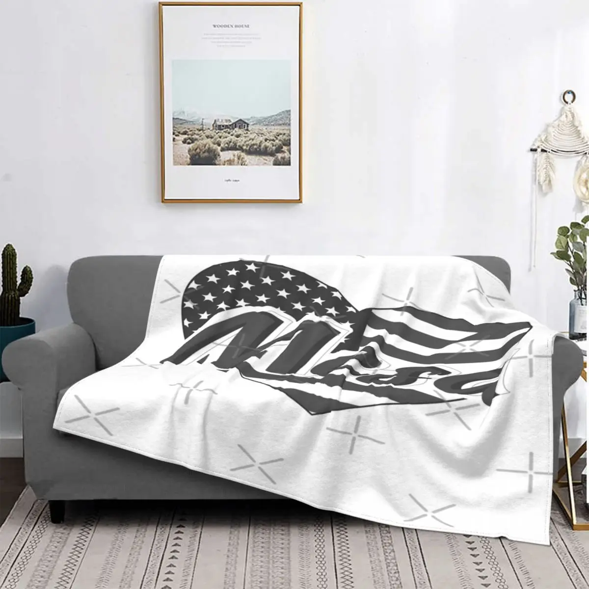 

Manta de Mesa de tela escocesa para bebé, colcha de cama con diseño de corazón de amor de EE. UU., tela de lino para sofá a cuad