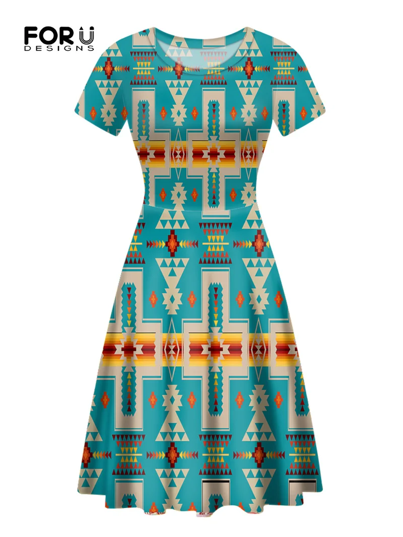FORUSEDIGNS для женщин с короткими рукавами на лето платье в африканском стиле Трайбл