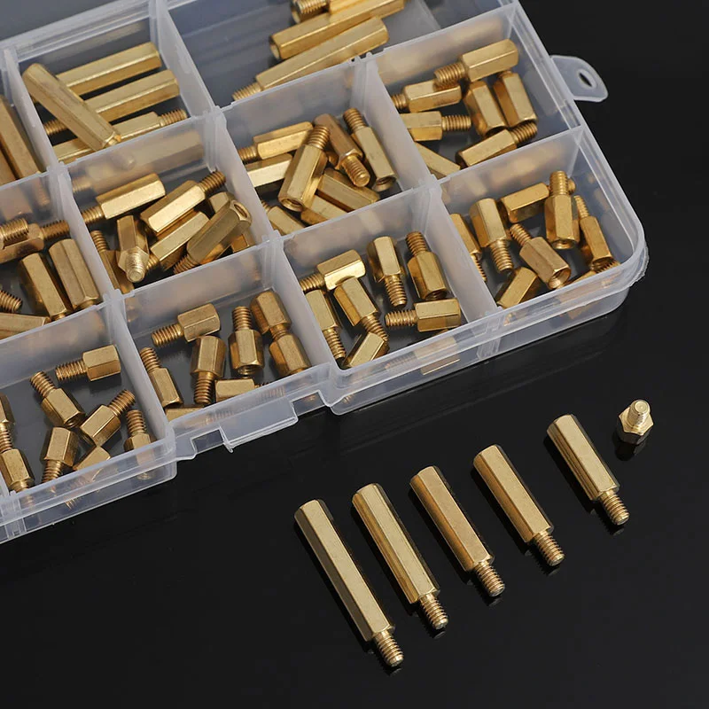 

Female to Female M2 M3 M4 Male Female Brass Standoff Spacer Assortment Kit Hexagon Gold PCB Standoff Pillar Motherboard Standoff