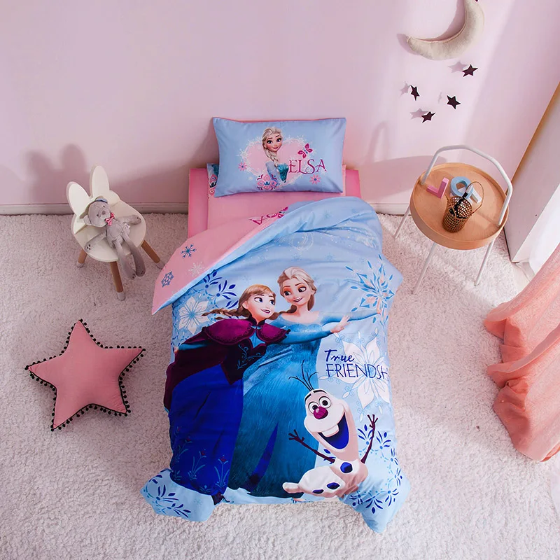 Детский комплект постельного белья из 100% хлопка с пододеяльником и подушкой | Дом